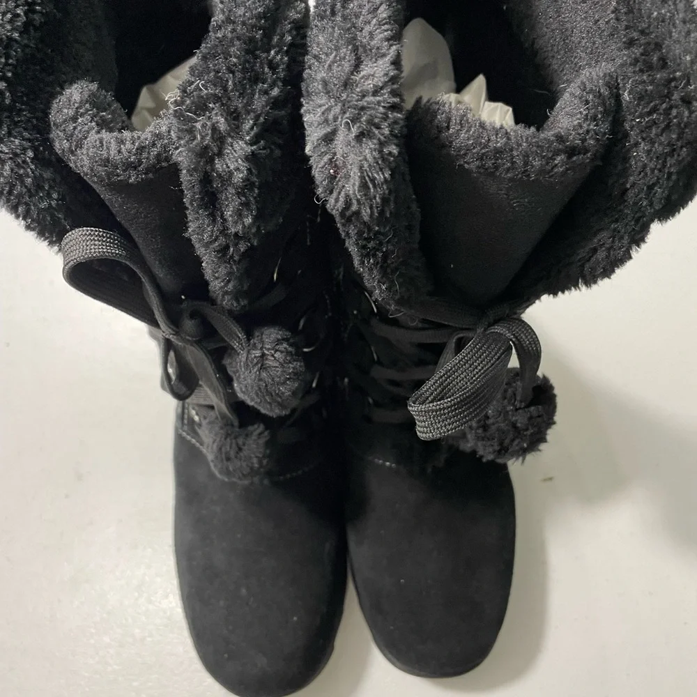Sporto Black Winter Suede Boots Size 10M SB-50